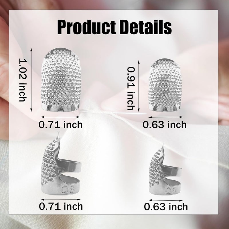 Aogigigio Sashiko Thimble - 2pcs Thimbles Adjustable Ring Sashiko Needles Kits, Thimbles for Hand Sewing - Image 2